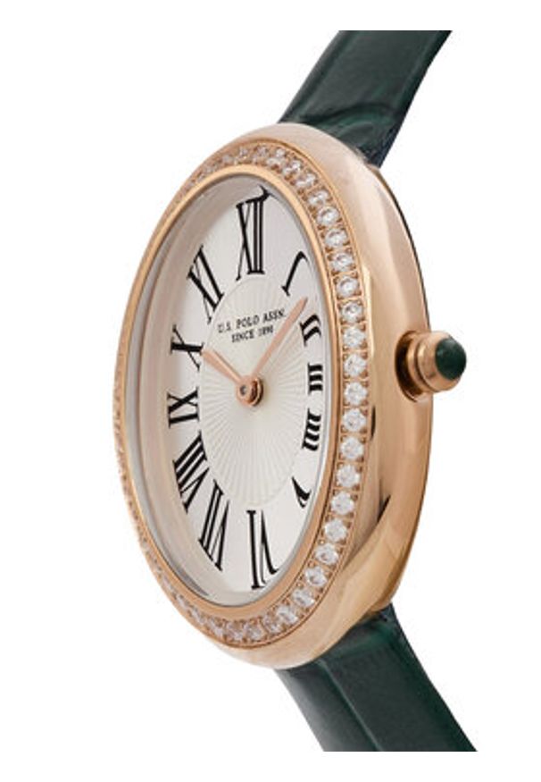 U.S. Polo Assn. Zegarek Ophelia USP8505GR Czarny. Kolor: czarny. Materiał: skóra