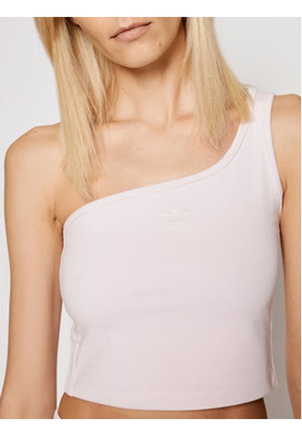 Adidas - adidas Top Tennis Luxe Asymmetrical H56466 Różowy Regular Fit. Kolor: różowy. Materiał: bawełna