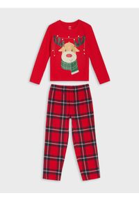 Sinsay - Świąteczna piżama dwuczęściowa z nadrukiem renifera - czerwony. Kolor: czerwony. Wzór: nadruk. Styl: wizytowy #1