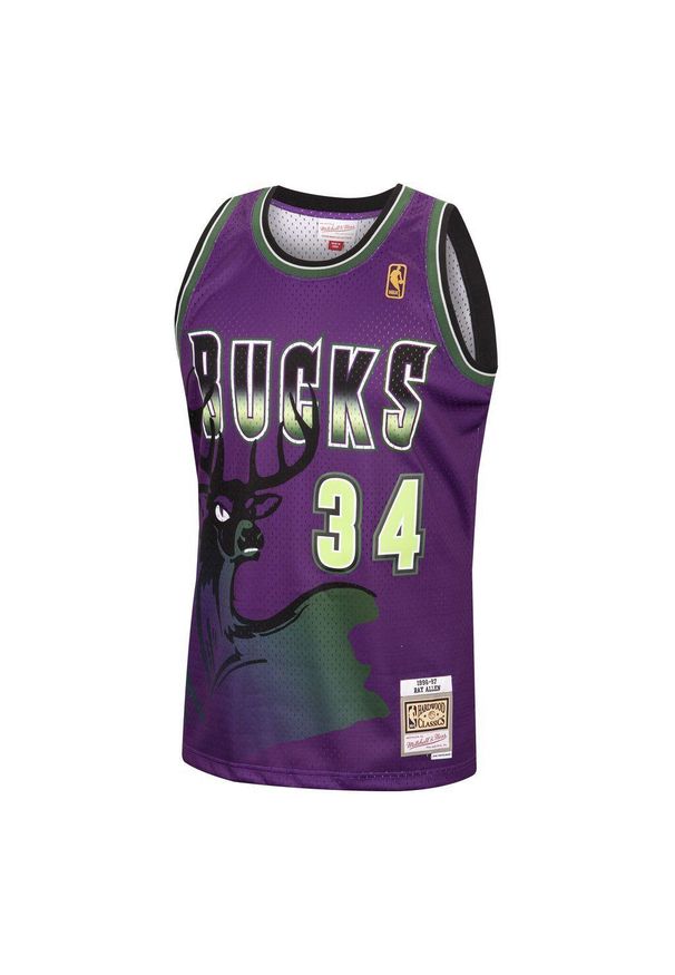Mitchell & Ness - Koszulka NBA Milwaukee Bucks Ray Allen. Kolor: fioletowy. Sport: koszykówka
