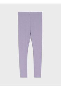 Sinsay - Prążkowane legginsy - fioletowy. Kolor: fioletowy. Materiał: prążkowany #1