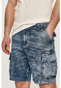 Desigual Szorty jeansowe męskie kolor granatowy. Okazja: na co dzień. Kolor: niebieski. Materiał: jeans. Styl: casual #1