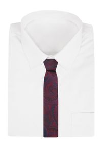 Krawat Męski - Angelo di Monti - Ciemna Czerwień, Duże Paisley. Kolor: czerwony. Materiał: tkanina. Wzór: paisley. Styl: elegancki, wizytowy #4