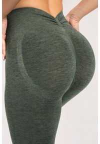 GYM GLAMOUR - Legginsy fitness damskie Gym Glamour seamless deep push up. Kolor: zielony. Sport: fitness