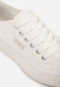 Born2be - Białe Trampki VICES Ozdobione Napisem Riovanne. Okazja: na co dzień. Kolor: biały. Wzór: aplikacja, napisy. Styl: casual, elegancki, klasyczny #4