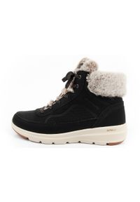 skechers - Buty sportowe zimowe damskie Skechers. Kolor: wielokolorowy, beżowy, czarny. Materiał: skóra ekologiczna. Szerokość cholewki: normalna. Sezon: zima