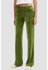 Juicy Couture - JUICY COUTURE Oliwkowe spodnie dresowe damskie Layla Low Rise, Rozmiar M. Stan: obniżony. Kolor: zielony. Materiał: dresówka #1
