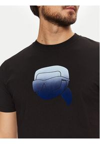 Karl Lagerfeld - KARL LAGERFELD T-Shirt 755426 551242 Czarny Regular Fit. Typ kołnierza: dekolt w karo. Kolor: czarny. Materiał: bawełna #5