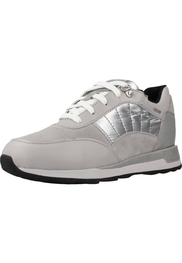 Geox - Kapcie GEOX D NEW ANEKO B ABX Srebrny. Kolor: szary. Materiał: tkanina, skóra