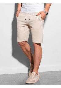 Ombre Clothing - Krótkie spodenki męskie dresowe W299 - białe - XXL. Kolor: biały. Materiał: dresówka. Długość: krótkie. Sezon: lato #4