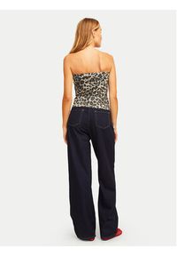 JJXX Top Fiona 12280486 Brązowy Slim Fit. Kolor: brązowy. Materiał: bawełna #6