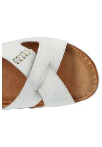 Białe Sandały Pollonus Damskie Skórzane Obuwie. Zapięcie: rzepy. Kolor: biały. Materiał: skóra. Sezon: lato. Obcas: na platformie #4