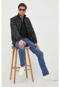 TOMMY HILFIGER - Tommy Hilfiger kurtka bomber męski kolor czarny przejściowa. Kolor: czarny. Materiał: poliester #5