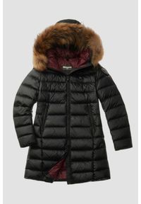 Blauer USA - BLAUER Czarna damska kurtka Kristin Raincoat Long Jackets. Kolor: czarny. Materiał: puch, poliamid. Długość rękawa: długi rękaw. Długość: długie