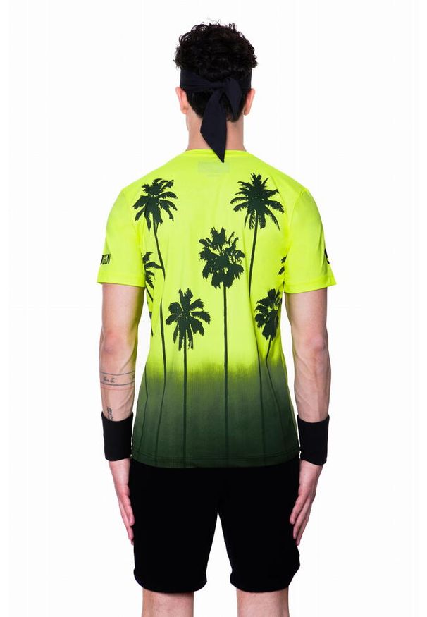 HYDROGEN - Koszulka tenisowa męska z krótkim rękawem Hydrogen Palm tech tee. Kolor: czarny, żółty, wielokolorowy. Długość rękawa: krótki rękaw. Długość: krótkie. Sport: tenis