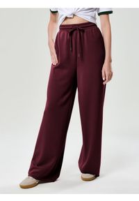 Sinsay - Spodnie soft touch z dodatkiem wiskozy - bordowy. Kolor: czerwony #1