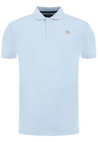 La Martina Polo Piquet CCMP02 PK001 Błękitny Slim Fit. Typ kołnierza: polo. Kolor: niebieski. Materiał: bawełna #6