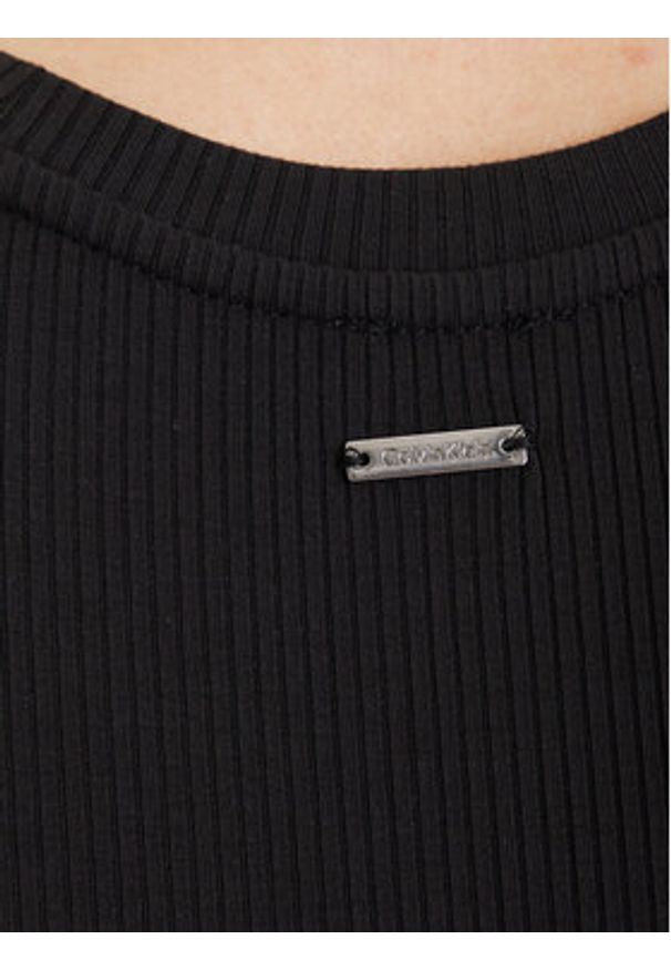 Calvin Klein T-Shirt LV044D246G Czarny Slim Fit. Kolor: czarny