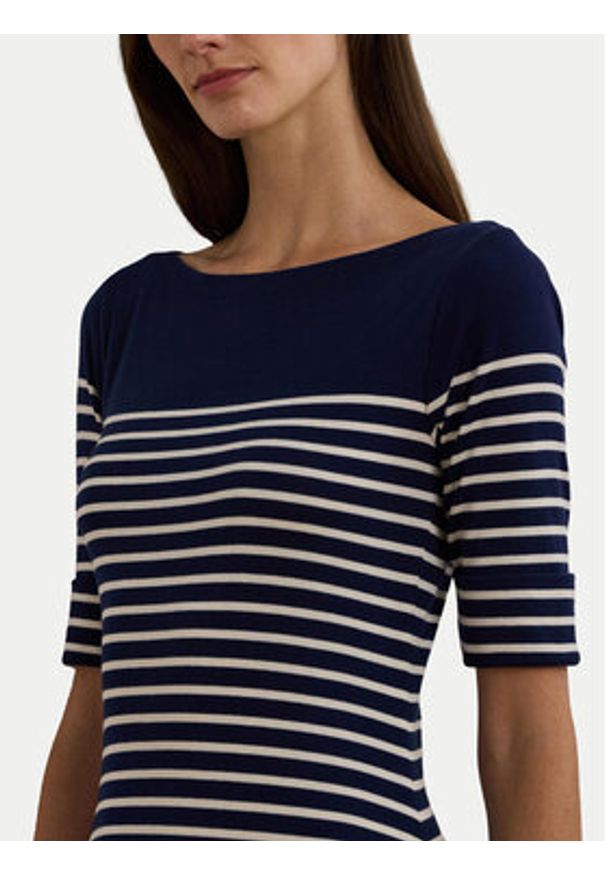 Lauren Ralph Lauren - LAUREN RALPH LAUREN Sukienka codzienna 250957728002 Granatowy Regular Fit. Okazja: na co dzień. Kolor: niebieski. Materiał: bawełna. Typ sukienki: proste. Styl: casual