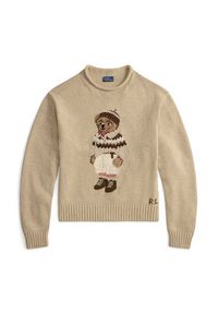 Polo Ralph Lauren Sweter 211978315001 Beżowy Relaxed Fit. Typ kołnierza: polo. Kolor: beżowy. Materiał: bawełna #2
