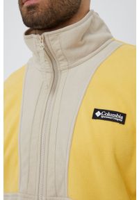 columbia - Columbia bluza sportowa Back Bowl męska kolor żółty wzorzysta. Kolor: żółty. Materiał: polar, materiał, włókno. Wzór: ze splotem. Styl: sportowy #5