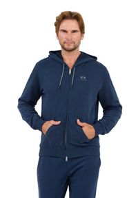 La Martina - LA MARTINA Granatowa męska bluza Hooded Cot, Rozmiar XL. Kolor: niebieski #5