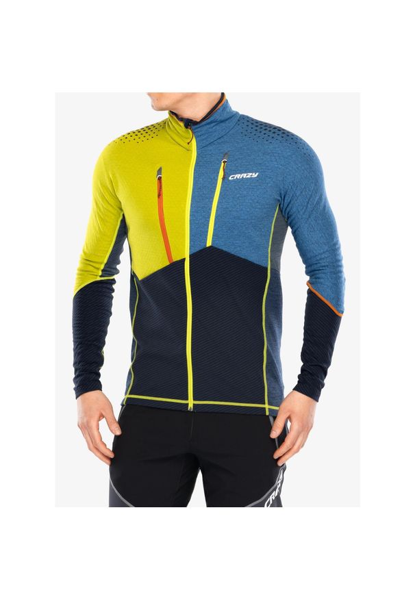 CRAZY - Bluza z kapturem męska Crazy Pull Neutron. Typ kołnierza: kaptur. Kolor: żółty. Sezon: zima. Sport: narciarstwo