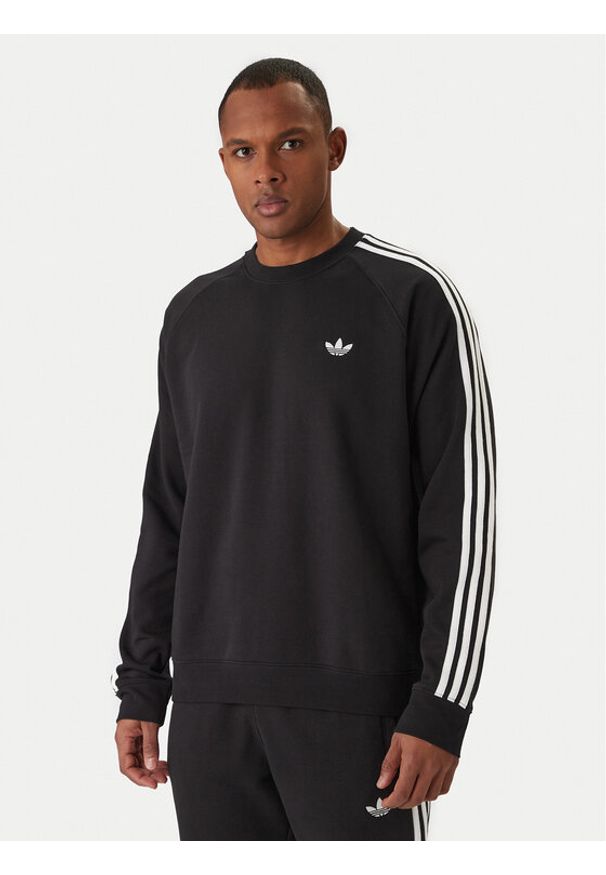 Adidas - adidas Bluza 3-Stripes KE3550 Czarny Regular Fit. Kolor: czarny. Materiał: bawełna