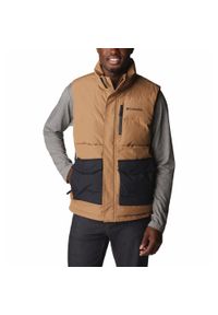 columbia - Kamizelka ocieplana męska Columbia Marquam Peak Fusion Vest. Kolor: brązowy. Materiał: puch. Długość rękawa: bez rękawów