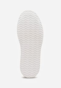 Renee - Białe Trampki na Platformie z Metaliczną Ozdobą Afleeria. Okazja: na spacer. Kolor: biały. Materiał: jeans. Wzór: aplikacja. Sezon: wiosna. Obcas: na platformie #4