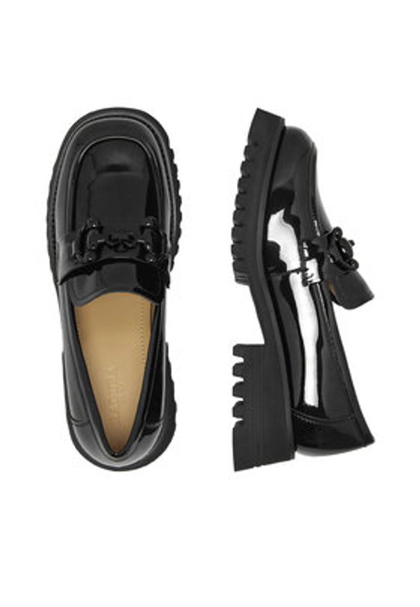 Badura Loafersy WFA2487-1Z Czarny. Kolor: czarny. Materiał: lakier, skóra
