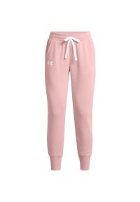 Spodnie Under Armour Rival Fleece, Kobiety. Kolor: biały, różowy, wielokolorowy. Materiał: bawełna, materiał. Sport: fitness #1