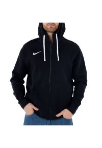 Bluza Nike Park 20 Fleece Full-Zip Hoodie CW6887-010 - czarne. Typ kołnierza: kaptur. Kolor: czarny. Materiał: materiał, poliester, bawełna. Wzór: aplikacja. Styl: klasyczny