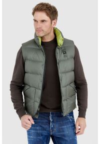 Blauer USA - BLAUER Zielony puchowy bezrękawnik męski Sebastian, Rozmiar L. Kolor: zielony. Materiał: puch. Długość rękawa: bez rękawów #1