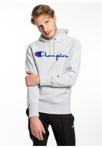 Bluza Champion Premium Script Logo Reverse Weave Hoodie (215159-EM004). Kolor: szary. Materiał: materiał. Styl: elegancki, sportowy #1