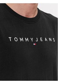 Tommy Jeans T-Shirt Linear Logo DM0DM17993 Czarny Regular Fit. Kolor: czarny. Materiał: bawełna