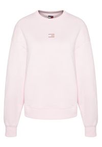 Tommy Jeans Bluza Badge DW0DW17325 Różowy Regular Fit. Kolor: różowy. Materiał: bawełna #3