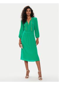 Liu Jo Sukienka codzienna CA4061 T5853 Zielony Regular Fit. Okazja: na co dzień. Kolor: zielony. Materiał: jedwab. Typ sukienki: proste. Styl: casual #5
