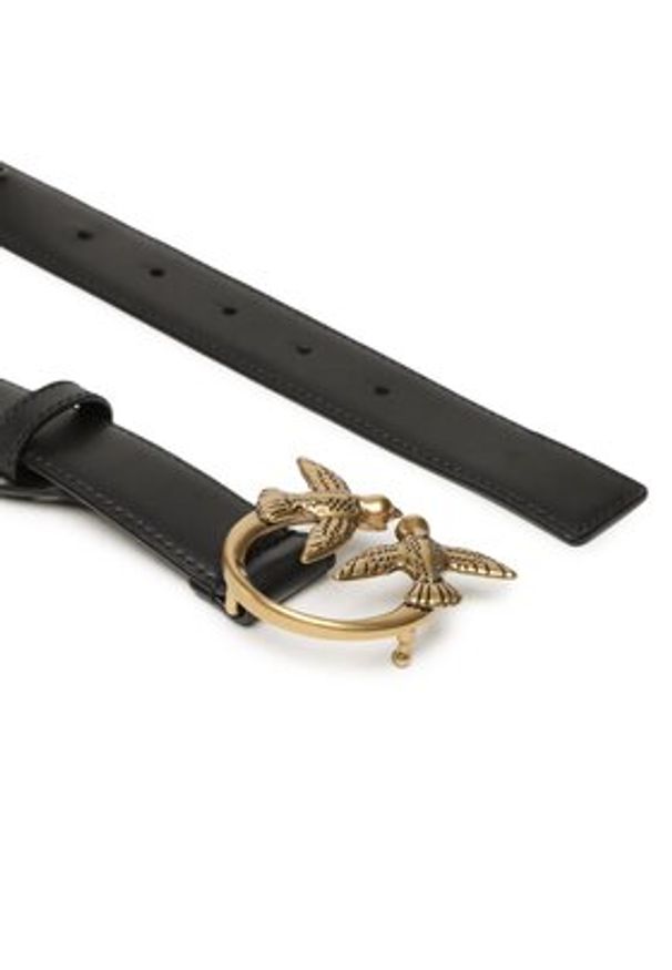 Pinko Pasek Damski Love Berry H3 Belt PE 23 PLT01 100125 A0R6 Czarny. Kolor: czarny. Materiał: skóra