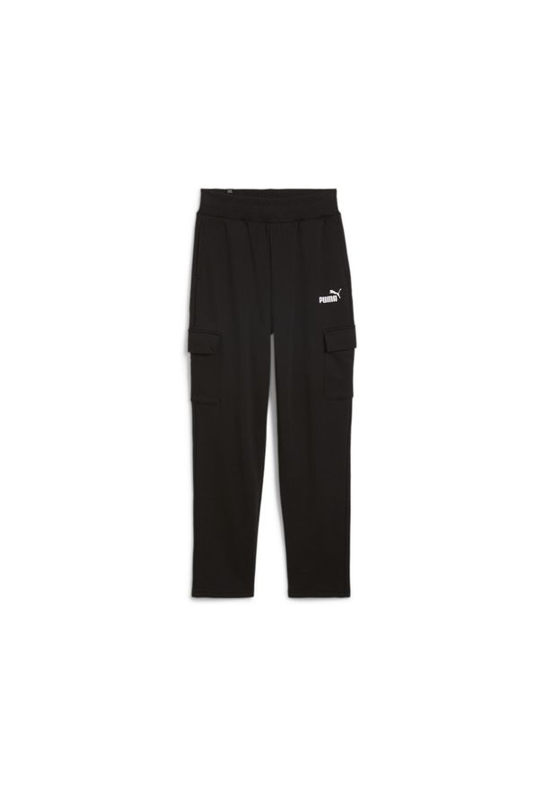 Puma Spodnie Ess+ Cargo Fl 68250201. Kolor: czarny. Materiał: dresówka. Długość: długie