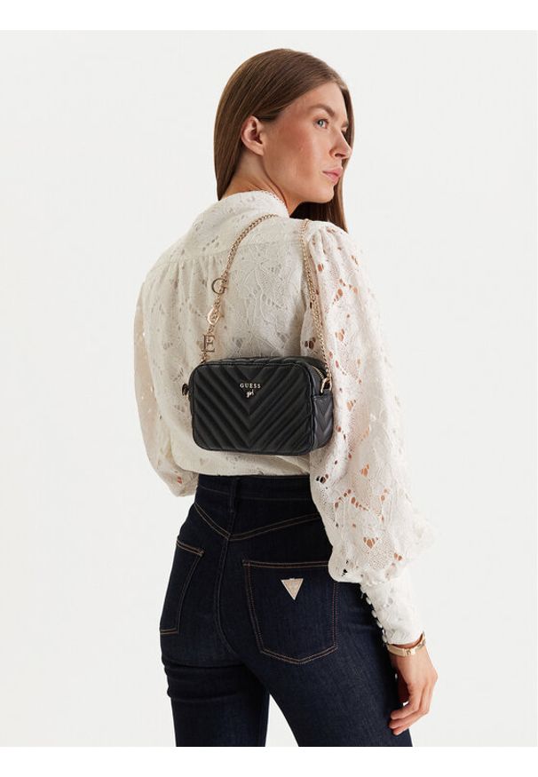 Guess Torebka J4GZ23 WFZL0 Czarny. Kolor: czarny. Materiał: skórzane