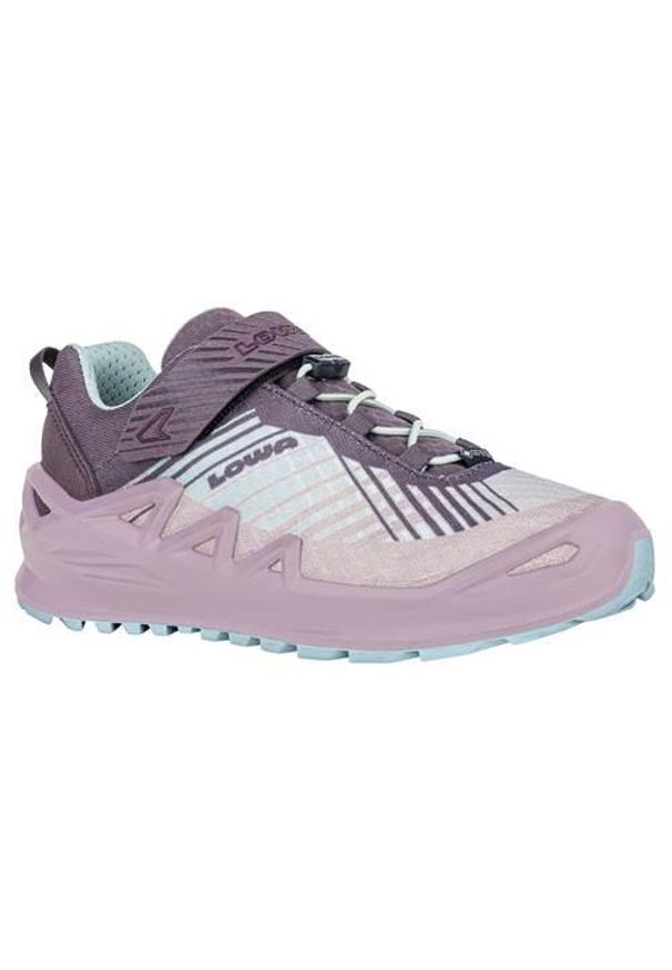 Buty do chodzenia dla dzieci Lowa Merger Gtx. Kolor: fioletowy. Materiał: syntetyk, materiał. Szerokość cholewki: normalna. Sport: turystyka piesza
