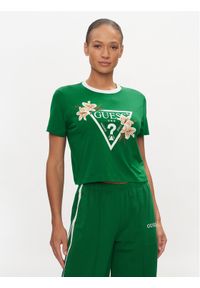 Guess T-Shirt Zoey V4GI02 K46D1 Zielony Boxy Fit. Kolor: zielony. Materiał: bawełna