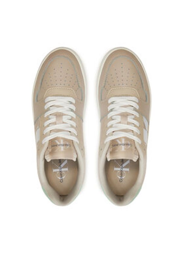 Calvin Klein Jeans Sneakersy Classic Cupsole Low Nbs YW0YW01520 Écru. Materiał: zamsz, skóra
