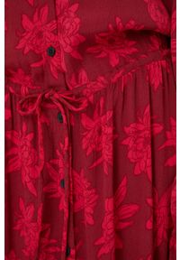 TOMMY HILFIGER - Tommy Hilfiger sukienka kolor różowy midi rozkloszowana. Kolor: różowy. Materiał: tkanina. Typ sukienki: rozkloszowane. Długość: midi