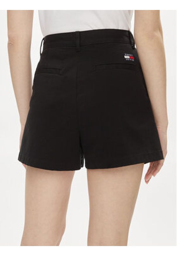 Tommy Jeans Szorty materiałowe Claire DW0DW17775 Czarny Regular Fit. Kolor: czarny. Materiał: bawełna