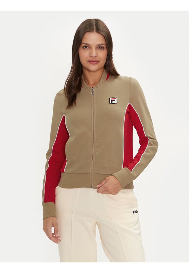 Fila Bluza Laiben FAW0741 Beżowy Regular Fit. Kolor: beżowy. Materiał: syntetyk, bawełna