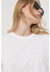 Ugg - UGG t-shirt bawełniany kolor biały. Kolor: biały. Materiał: bawełna. Długość rękawa: krótki rękaw. Długość: krótkie #5