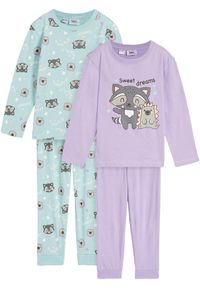 bonprix - Piżama z czystej bawełny organicznej (4 części). Kolor: fioletowy. Materiał: bawełna #1