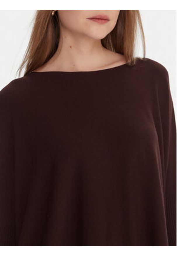 Kontatto Sweter 3M0802C Brązowy Relaxed Fit. Kolor: brązowy. Materiał: syntetyk